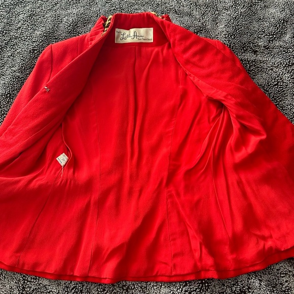 Very Rare Vintage Lilli Ann Suit Jacket🔥Dress Blazer🤩Leopard Fur Trim✨Small♥️ - Picture 4 of 15